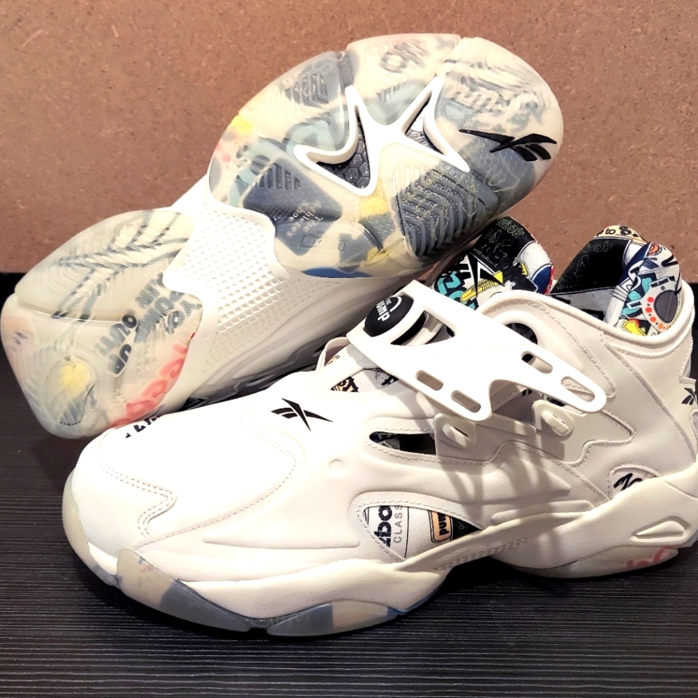 REEBOK CLASSIC PUMP COURT STICKER CITY TRUE GRAY CHALK BLACK FW7828 Men's size 9